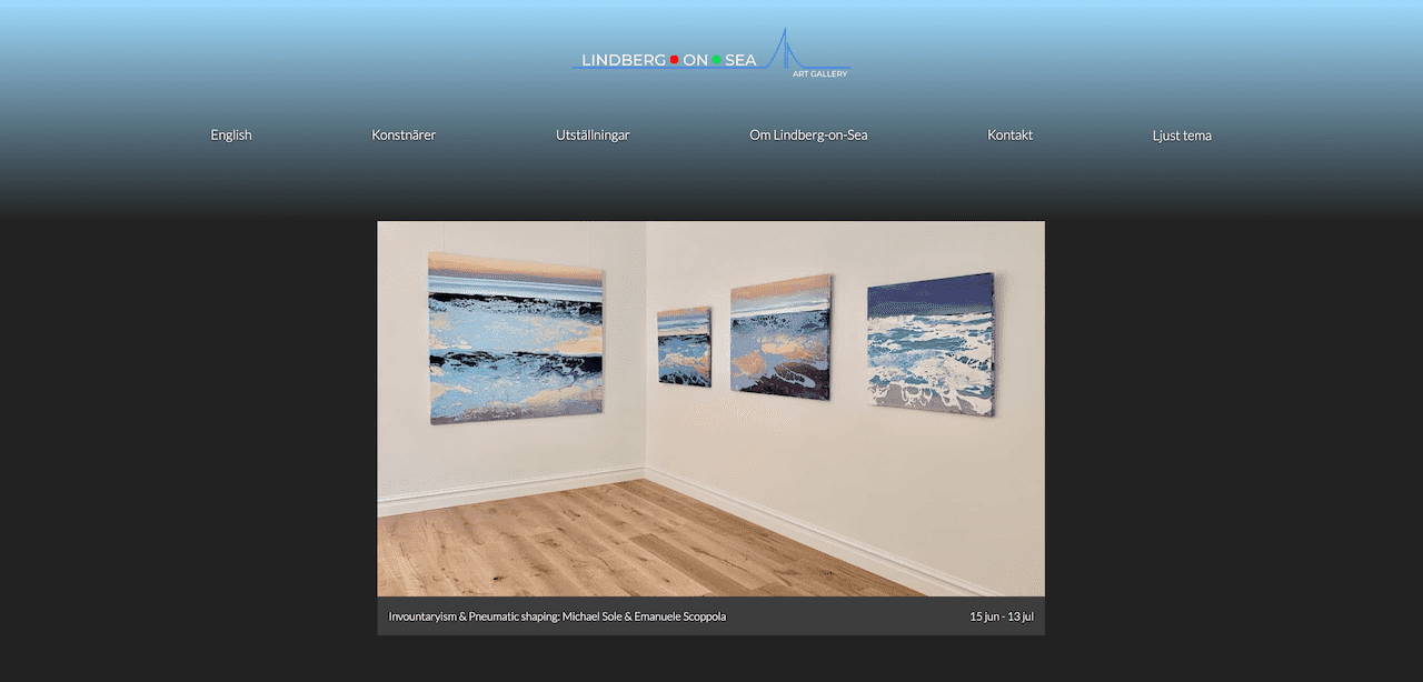 Ny hemsida åt Lindberg-on-Sea Art Gallery