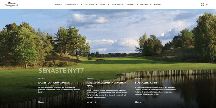 Johannesberg Golf får en ny hemsida